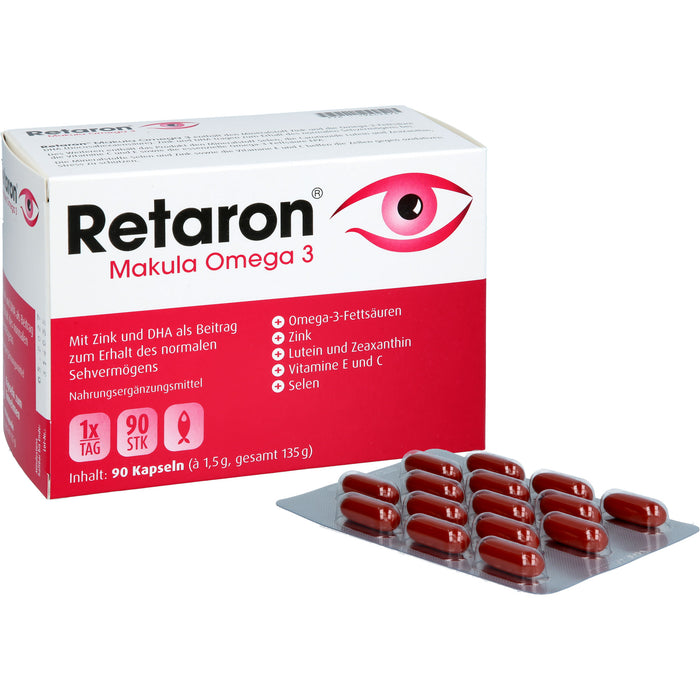 Retaron Makula Omega 3 Kapseln zum Erhalt des normalen Sehvermögens, 90 pc Capsules