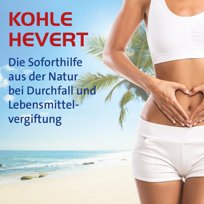 Kohle Hevert bei Durchfall sowie bei Vergiftungen durch Lebensmittel, Schwermetalle und Medikamente, 300 pcs. Tablets
