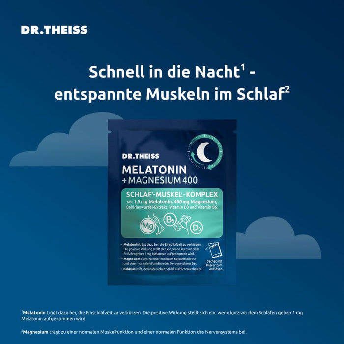 Dr. Theiss Melatonin + Magnesium Schlaf-Komplex Pulver, 30 pcs. Sachets
