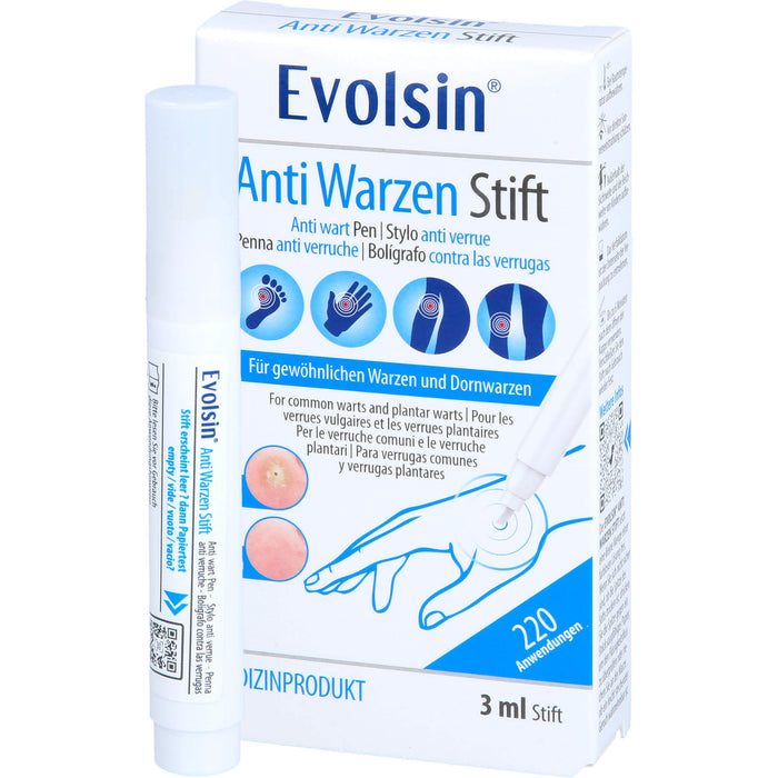 Evolsin Anti Warzen Stift gegen Dornwarzen, 3 ml Solution