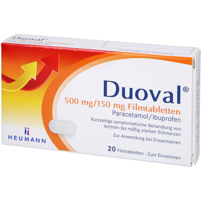 Duoval 500 mg Paracetamol / 150 mg Ibuprofen Filmtabletten, 20 pc Tablettes