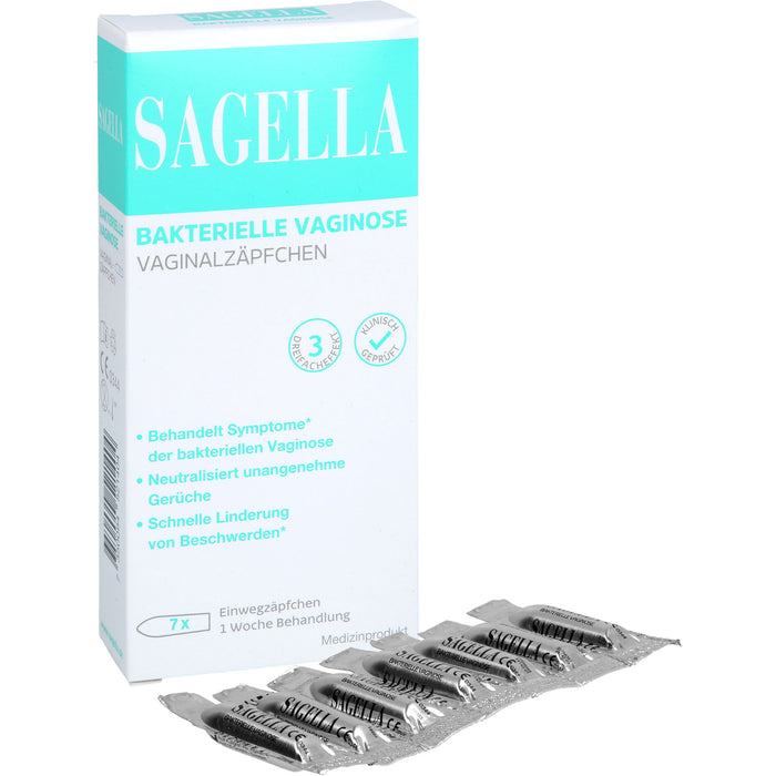 Sagella Vaginalovula mit Milchsäure, Thymian- und Salbei-Extrakten zur natürlichen Regeneration der Vaginalflora bei bakterieller Vaginose, 7 St. Zäpfchen