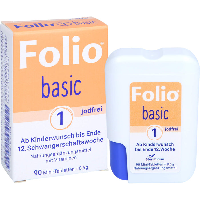 Folio 1 Basic jodfrei ab Kinderwunsch bis Ende 12.Woche, 90 pcs. Tablets