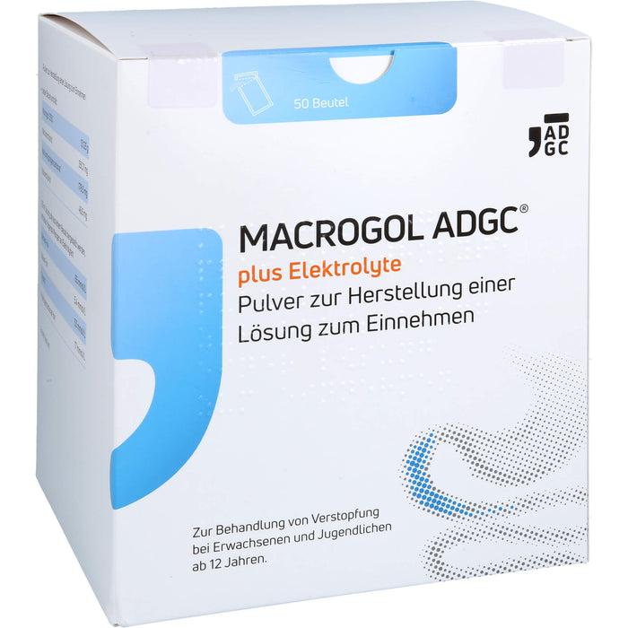 ADGC Macrogol plus Elektrolyte Pulver gegen Verstopfungen, 50 pc Sachets