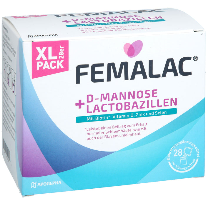 FEMALAC D-Mannose + Lactobazillen Pulver zum Erhalt normaler Schleimhäute, 28 pc Sachets