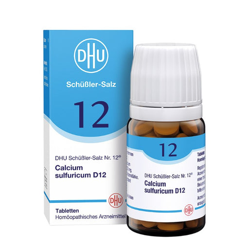 DHU Schüßler-Salz Nr. 12 Calcium sulfuricum D12 – Das Mineralsalz der Gelenke – das Original – umweltfreundlich im Arzneiglas, 80 St. Tabletten