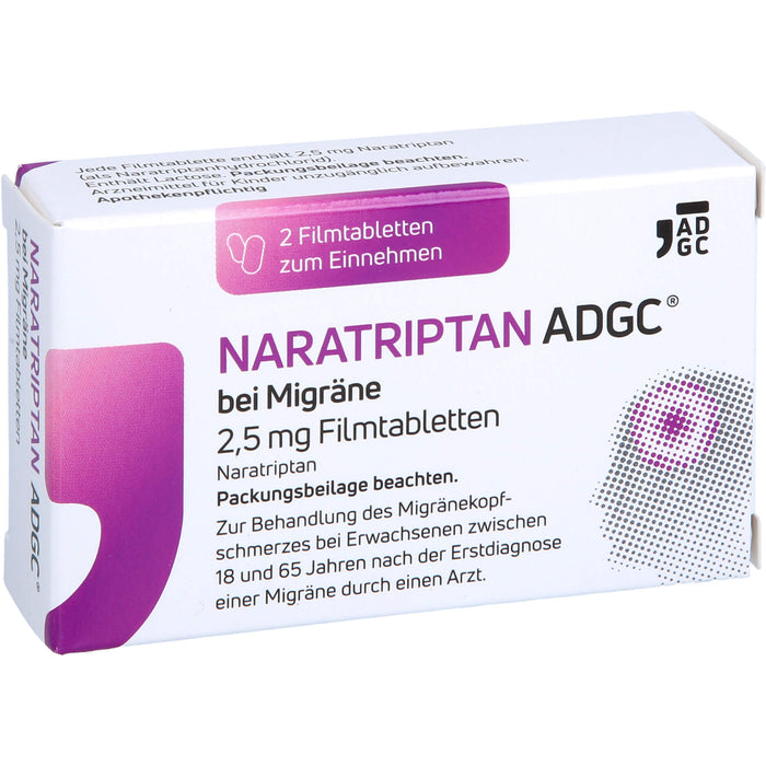 ADGC Naratriptan bei Migräne 2,5 mg Filmtabletten, 2 St. Tabletten