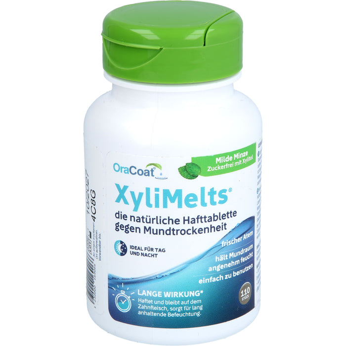 OraCoat XyliMelts die natürliche Hafttablette gegen Mundtrockenheit mit Minzgeschmack, 110 St. Tabletten