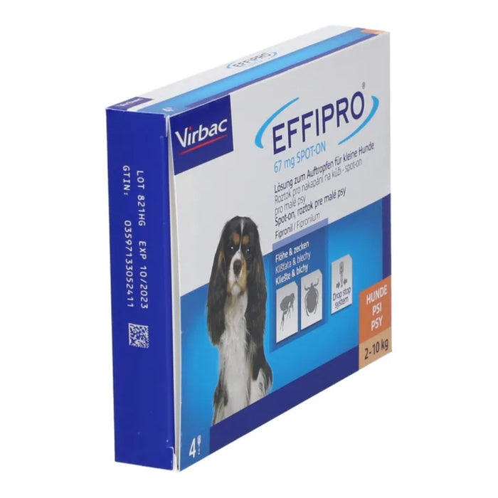 VirBac EFFIPRO 67 mg Spot-on Pipetten für kleine Hunde, 4 St. Ampullen