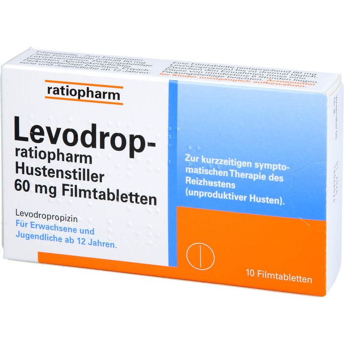 Levodrop-ratiopharm Hustenstiller 60 mg Filmtabletten, 10 pc Tablettes