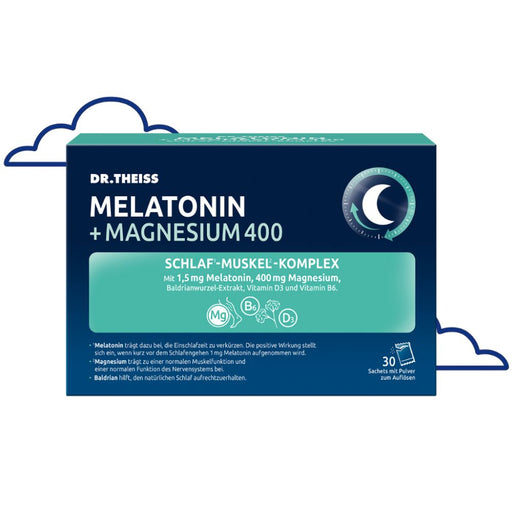 Dr. Theiss Melatonin + Magnesium Schlaf-Komplex Pulver, 30 St. Beutel