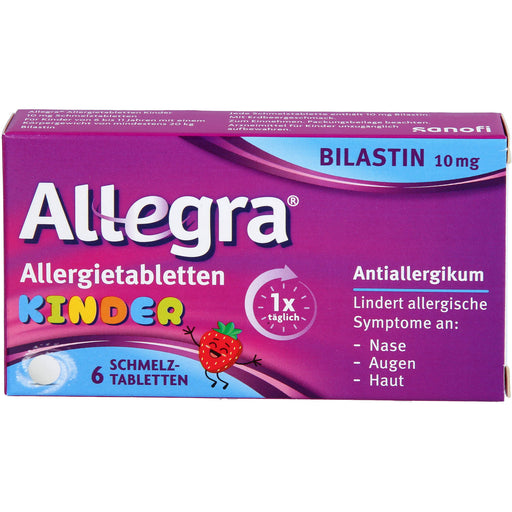 Allegra Allergietabletten für Kinder 10 mg Bilastin Schmelztabletten, 6 St. Tabletten