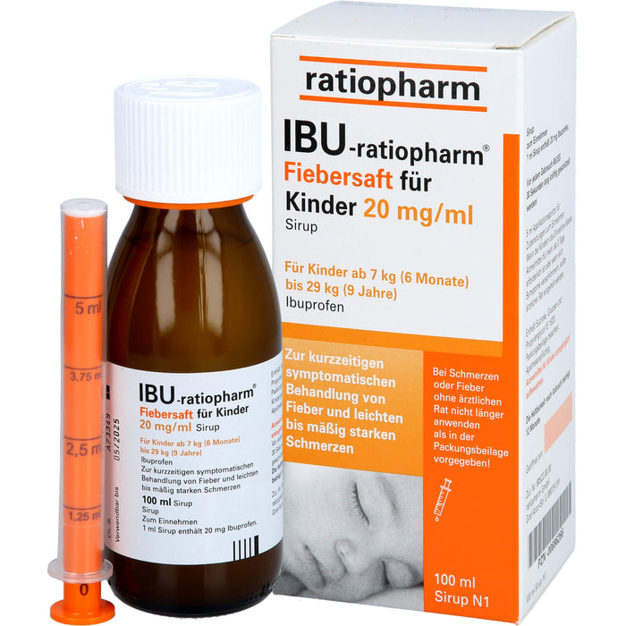 IBU-ratiopharm Fiebersaft für Kinder 2 % Sirup, 100 ml Solution