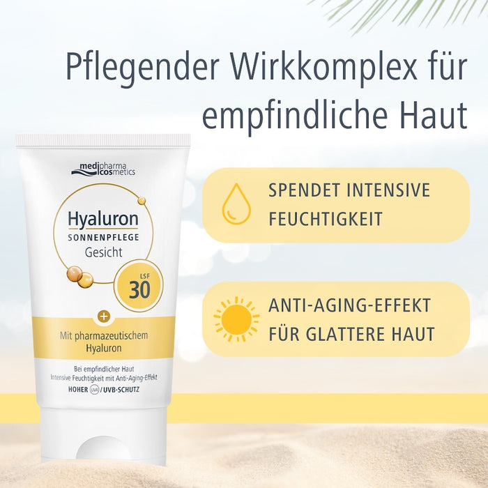 Medipharma Cosmetics Hyaluron Sonnenpflege Gesicht LSF 30, 50 ml Crème