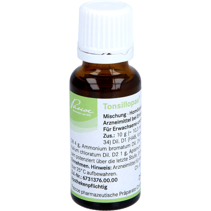 Tonsillopas Mischung bei Entzündungen des Rachenraumes, 20 ml Solution