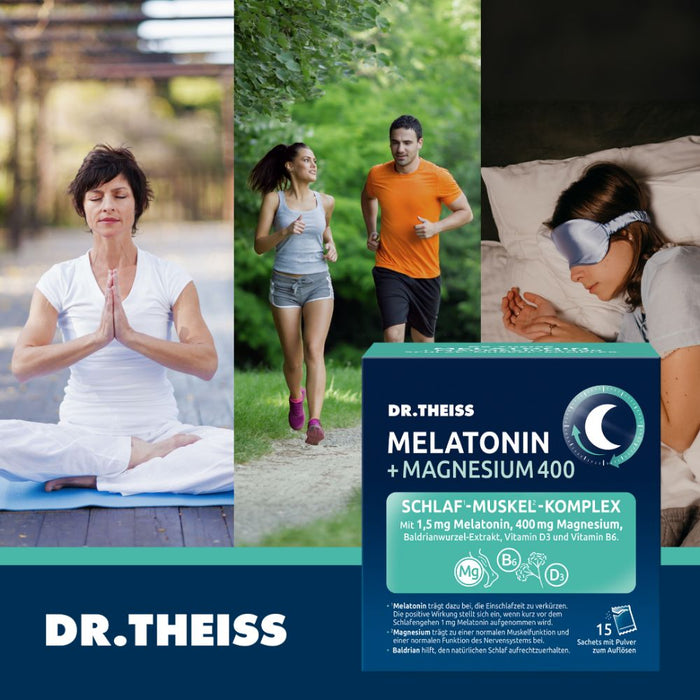 DR. THEISS Melatonin + Magnesium, Schlaf-Muskel-Komplex, 15 pc Sachets