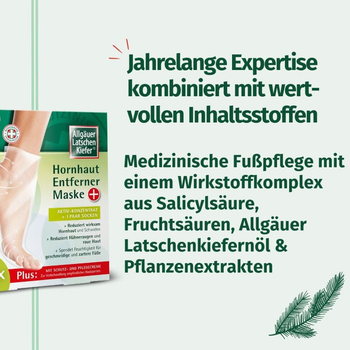 Allgäuer Latschenkiefer Hornhaut Entferner Maske Plus Aktiv-Konzentrat + 1 Paar Socken, 1 pc Paquet combiné