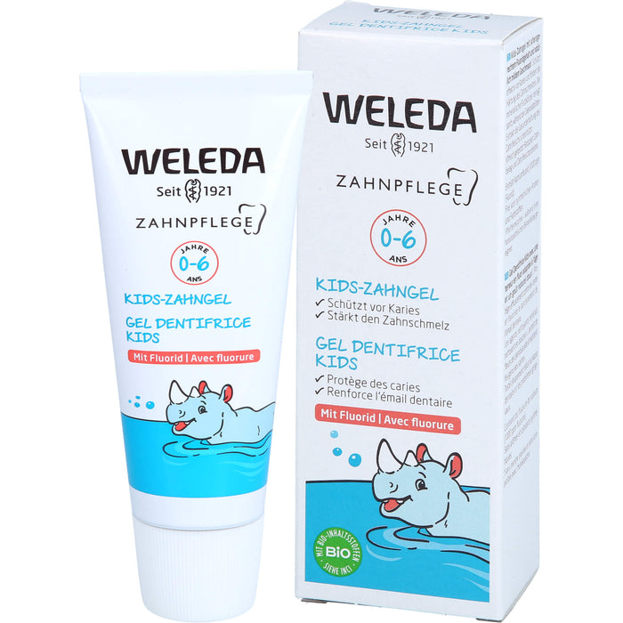 WELEDA Kids-Zahngel mit Fluorid für Kinder 0-6 Jahre schützt vor Karies und stärkt den Zahnschmelz, 50 ml Gel