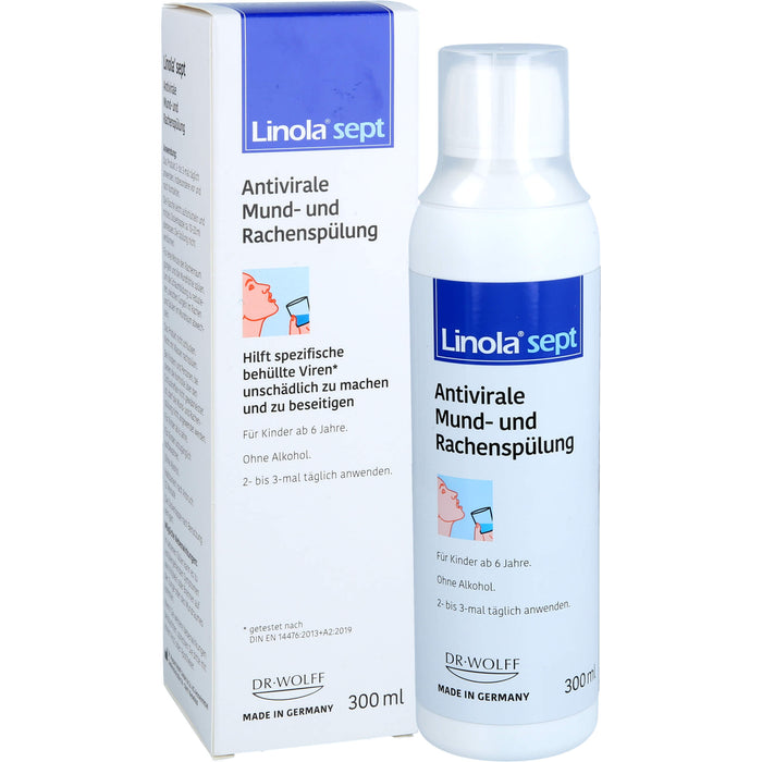 Linola sept antivirale Mund- und Rachenspülung für Kinder ab 6 Jahren, 300 ml Solution