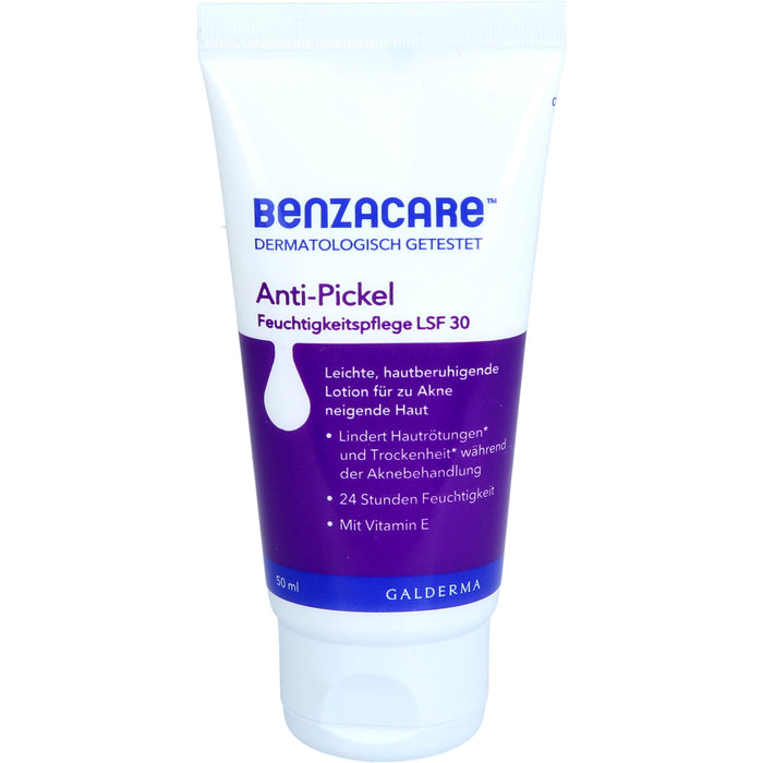 BENZACARE Anti-Pickel Feuchtigkeitspflege LSF 30, 50 ml Creme