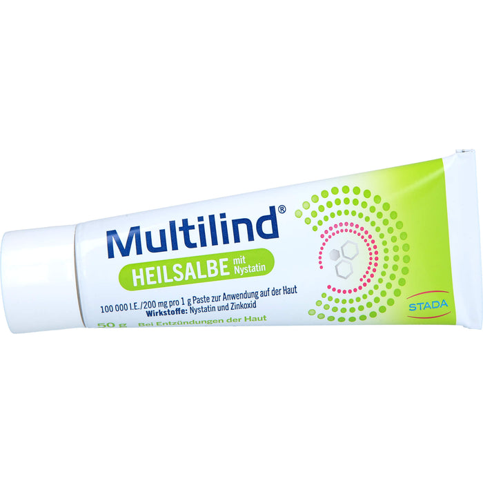 Multilind Heilsalbe mit Nystatin bei Entzündungen der Haut, 50 g Creme