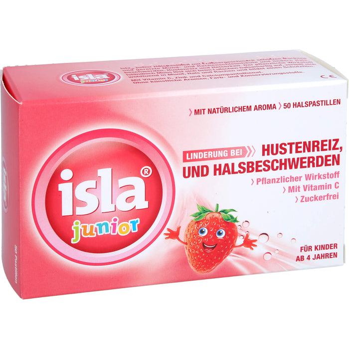 Isla Junior Pastillen bei Hustenreiz und Halsschmerzen, 50 pc Pastilles