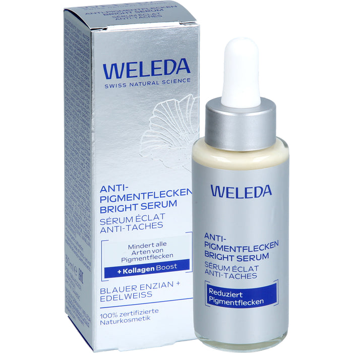 WELEDA Anti-Pigmentflecken Serum mit Enzian & Edelweiß, für strahlenden Teint und weniger Flecken, 30 ml Gel