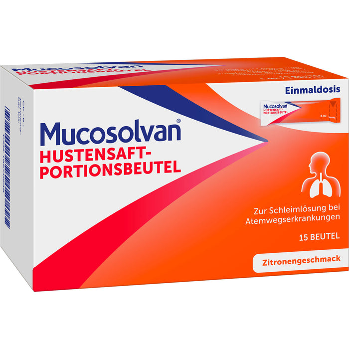 Mucosolvan Hustensaft 30 mg/5 ml zur Schleimlösung mit Zitronengeschmack, 15 pc Sachets