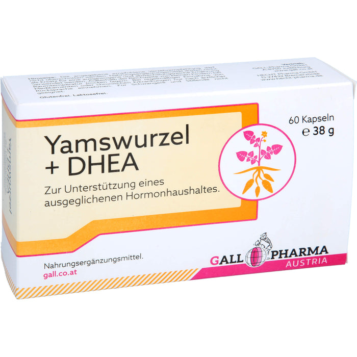 GALL PHARMA Yamswurzel + DHEA Kapseln zur Unterstützung eines ausgewogenen Hormonhaushalts, 60 pcs. Capsules