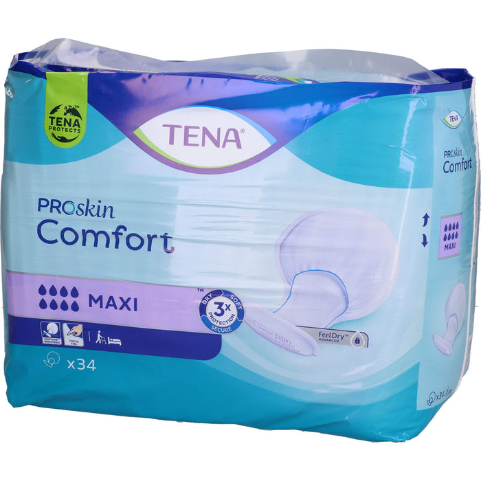 TENA PROSkin Comfort Maxi Vorlagen bei schwerer bis sehr schwerer Harninkontinenz, 34 pc Dépôts