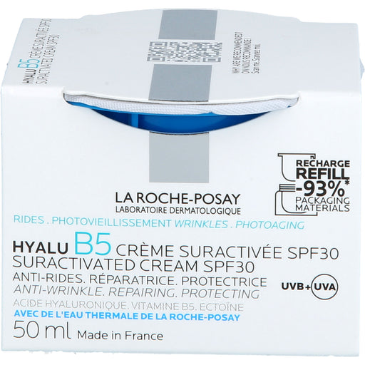 La Roche-Posay Hyalu B5 Suractivated Cream LSF 30 Anti-Falten-Pflege, regenerierend, schützend Nachfüllpack, 50 ml Creme