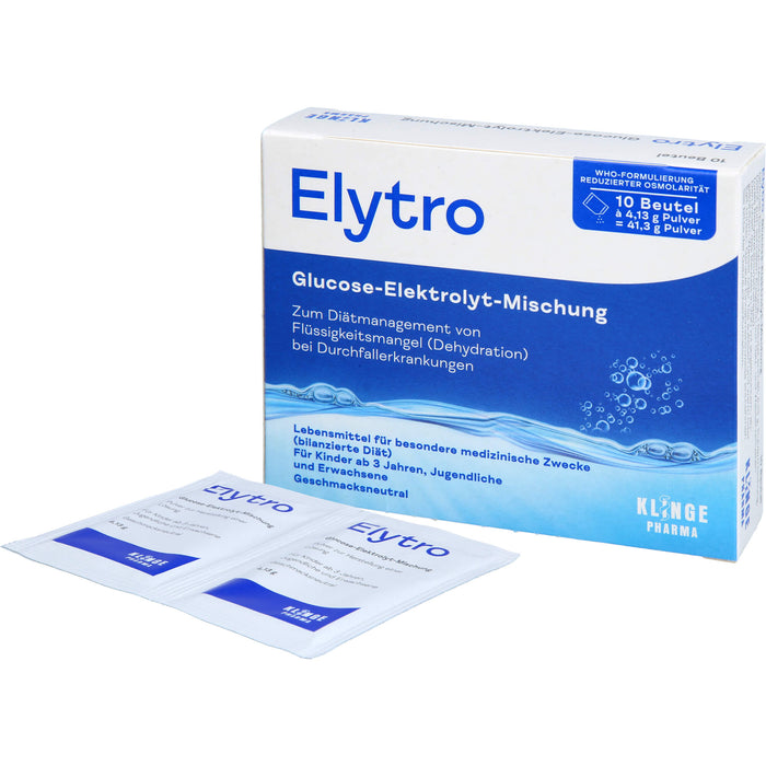 Elytro Glucose-Elektrolyt-Mischung bei Durchfallerkrankungen geschmacksneutral, 10 pc Sachets