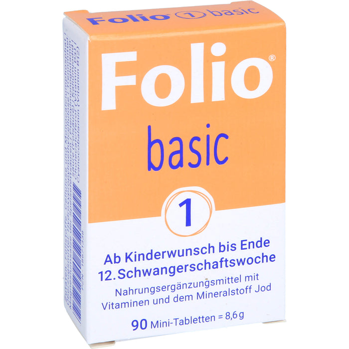 Folio 1 Basic ab Kinderwunsch bis Ende 12.Woche, 90 pc Tablettes