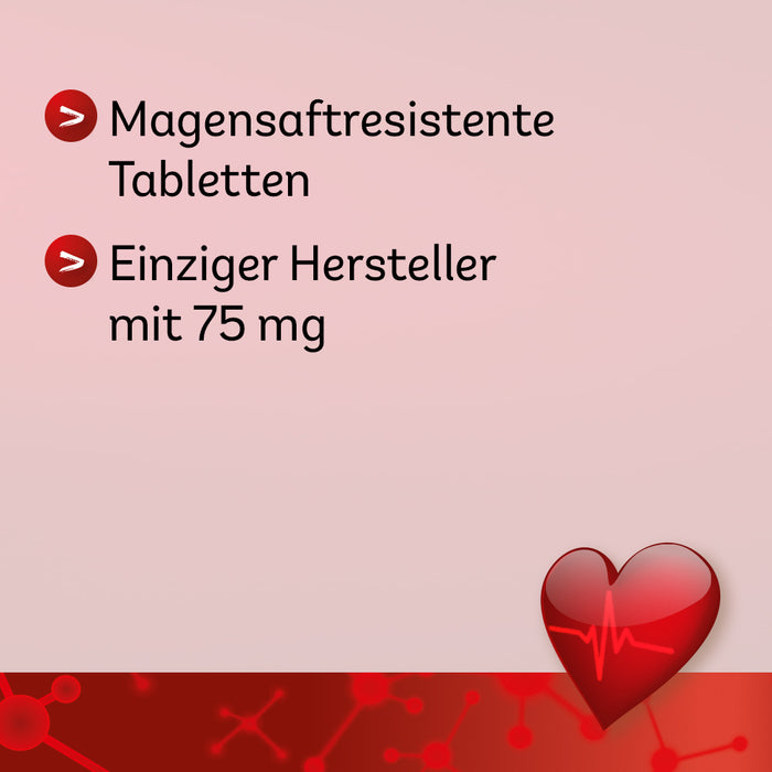 ASS Dexcel Protect 75 mg Tabletten bei Herz-Kreislauf-Erkrankungen, 100 pc Tablettes