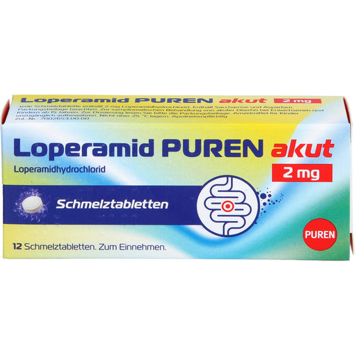 Loperamid PUREN akut 2 mg Schmelztabletten, 12 St. Tabletten