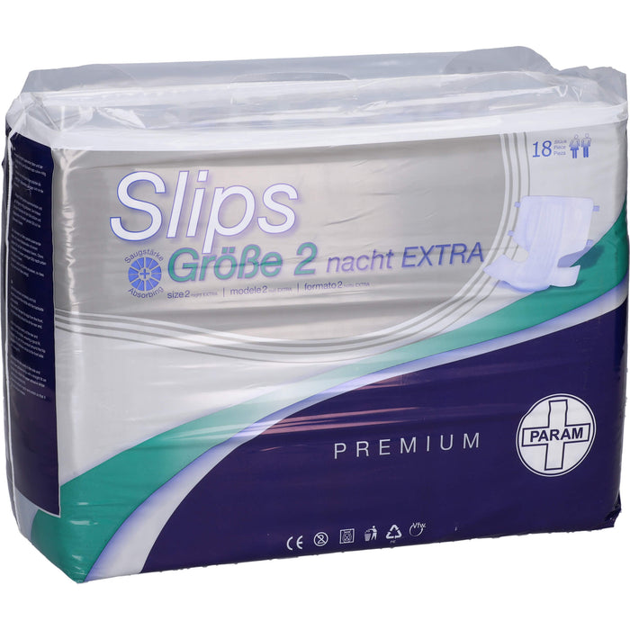 PARAM Premium Slips Nacht Extra Größe 2 wiederverschließbare Windelhosen, 18 St. Windelhosen