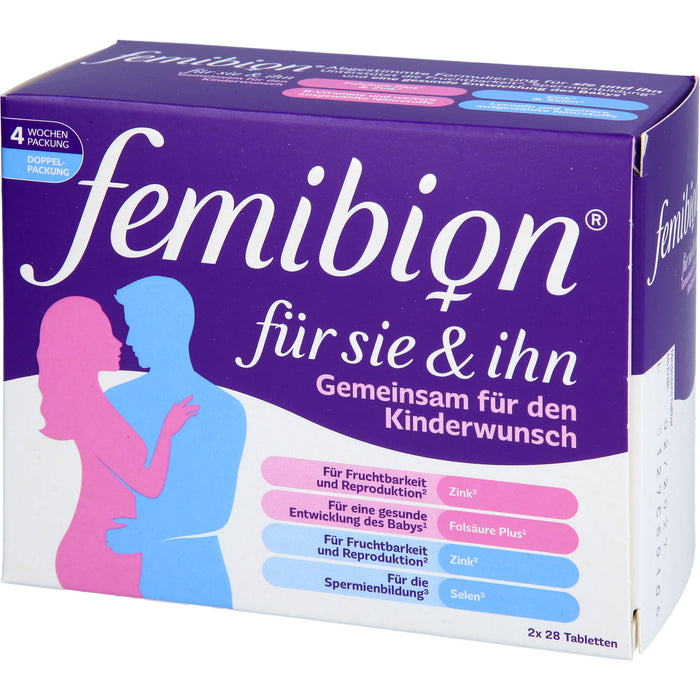 Femibion für Sie & Ihn Tabletten zur Unterstützung bei Kinderwunsch, 56 pc Tablettes