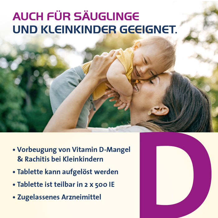 Vitamin D3 Hevert 1000 IE bei Vitamin-D-Mangel und erhöhtem Bedarf, 200 pcs. Tablets