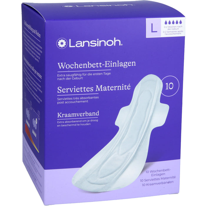 Lansinoh Wochenbett-Einlagen für die 0-2 Wochen nach der Geburt, 10 pc Dépôts
