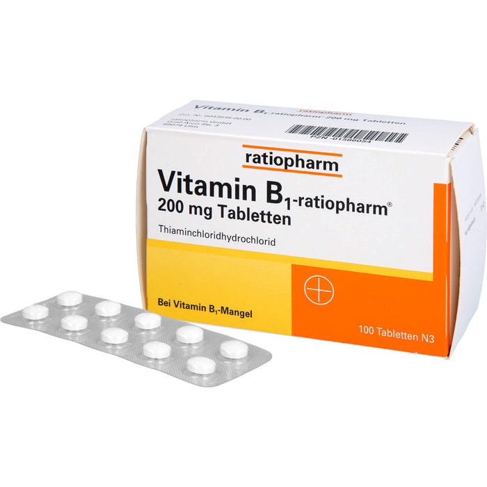 Vitamin B1-ratiopharm 200 mg Tabletten, 100 pc Tablettes