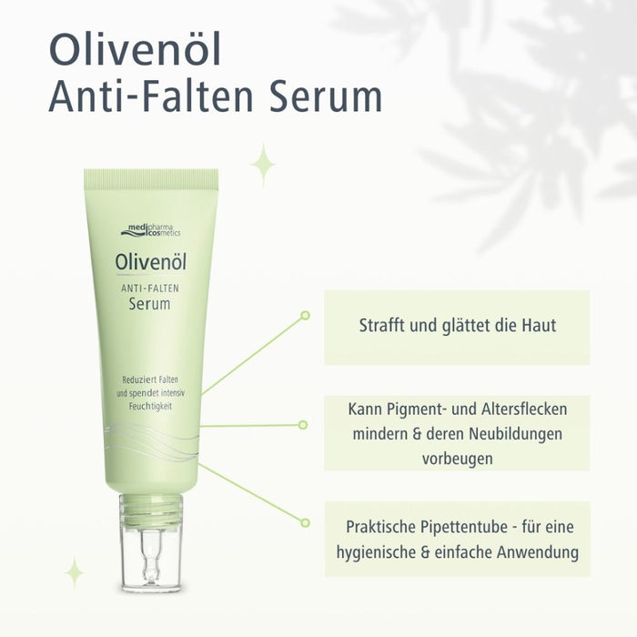 Medipharma Cosmetics Olivenöl Anti-Falten Serum reduziert Falten und spendet intensiv Feuchtigkeit, 30 ml Solution