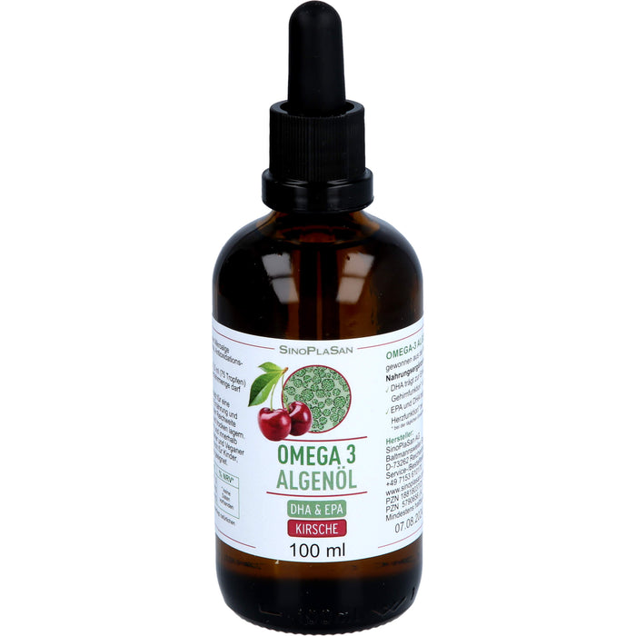 SinoPlaSan Omega 3 Algenöl DHA + EPA Lösung Kirsche, 100 ml Tropfen