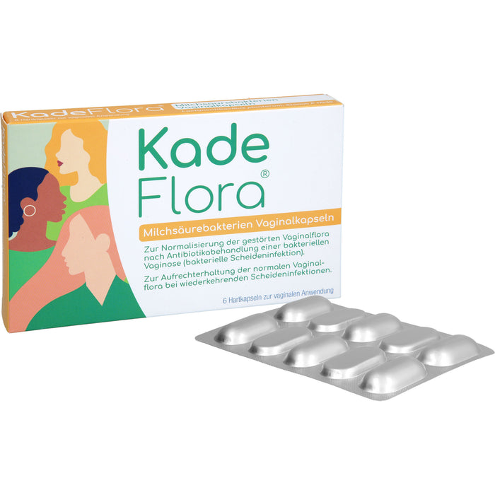 KadeFlora Milchsäurebakterien Vaginalkapseln zum Aufbau und Erhalt der Vaginalflora, 6 pc Capsules