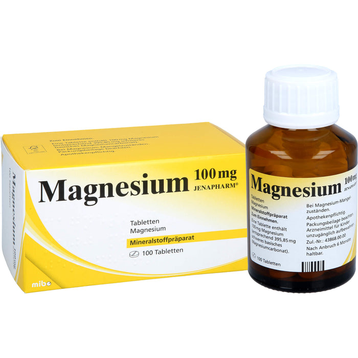 JENAPHARM Magnesium 100 mg Tabletten, 100 pc Tablettes