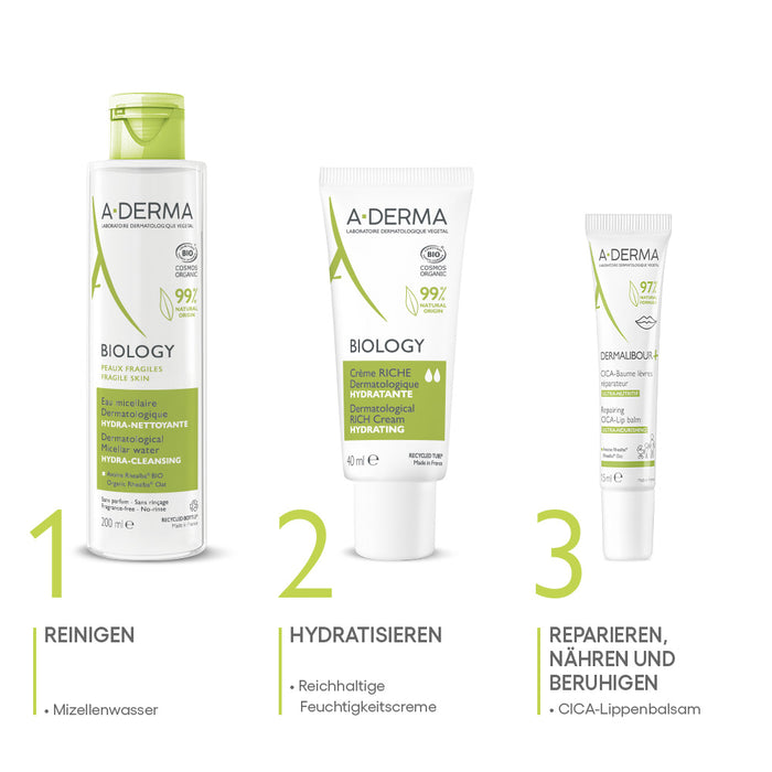 A-DERMA Dermalibour+ CICA Lippenbalsam, 15 ml Baume