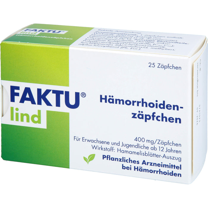 Faktu lind Hämorrhoidenzäpfchen, 25 pc Suppositoires