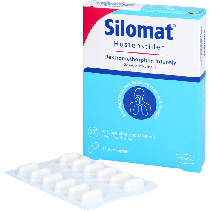 Silomat Hustenstiller Dextromethorphan Intensiv 22 mg Hartkapseln gegen Reizhusten, 12 pc Capsules