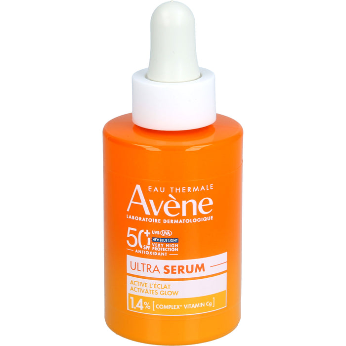 Avène Ultra Serum Glow Effekt LSF 50+ schützt vor UVB, UVA + HEV Blue Light Filter für eine aufhellende Wirkung, 30 ml Lösung