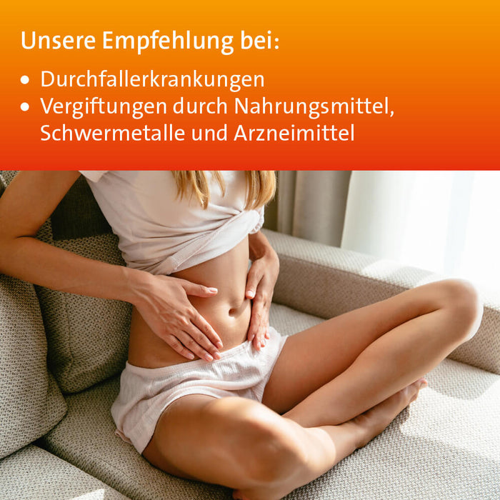 Kohle Hevert bei Durchfall sowie bei Vergiftungen durch Lebensmittel, Schwermetalle und Medikamente, 300 pcs. Tablets