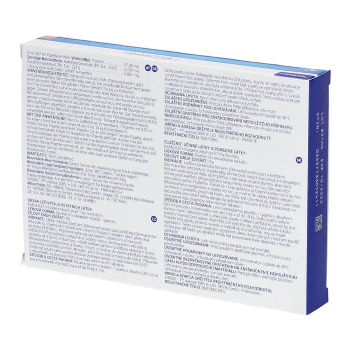 VirBac EFFIPRO 67 mg Spot-on Pipetten für kleine Hunde, 4 pcs. Ampoules